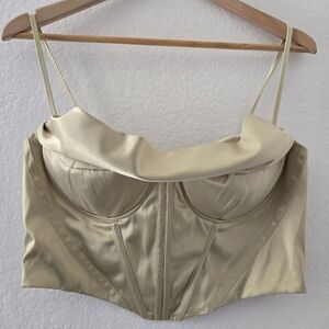 Pastel Green Satin Corset Top